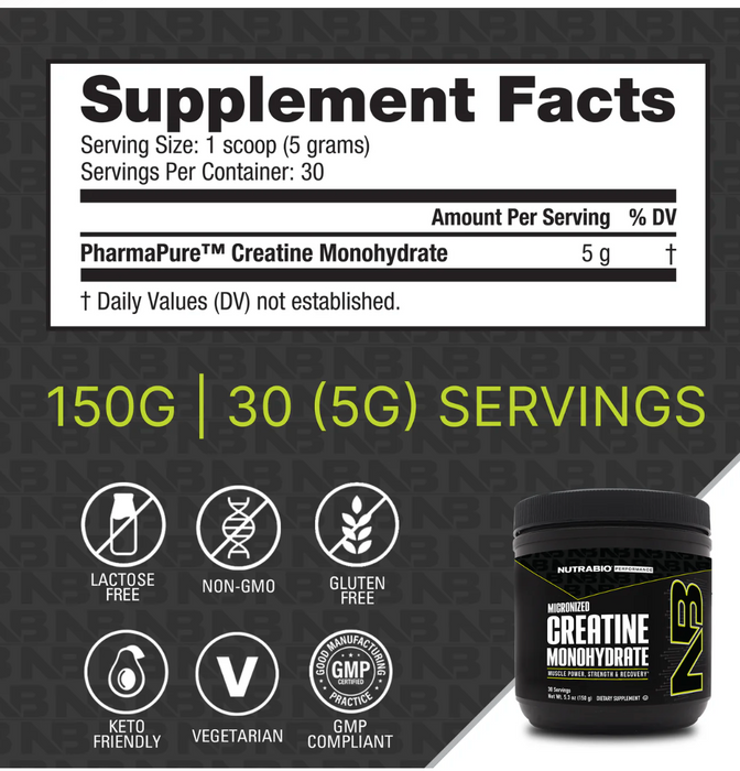 Nutrabio Micronized Creatine Monohydrate
