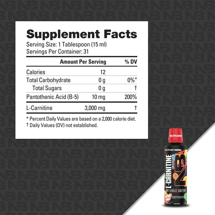 NutraBio L-Carnitine Liquid Shots