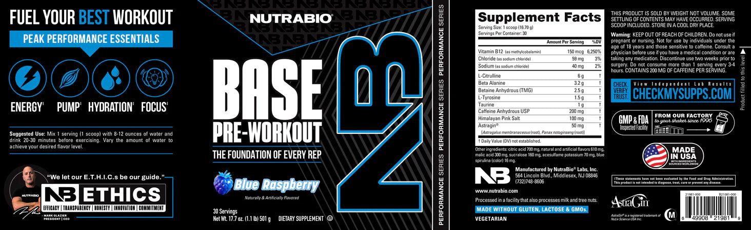 NutraBio BASE Pre-Workout