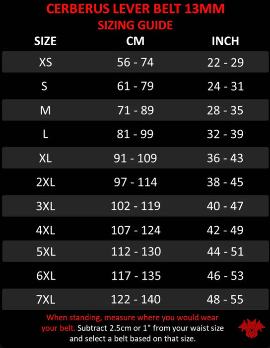 Cerberus 13mm Classic Lever Belt